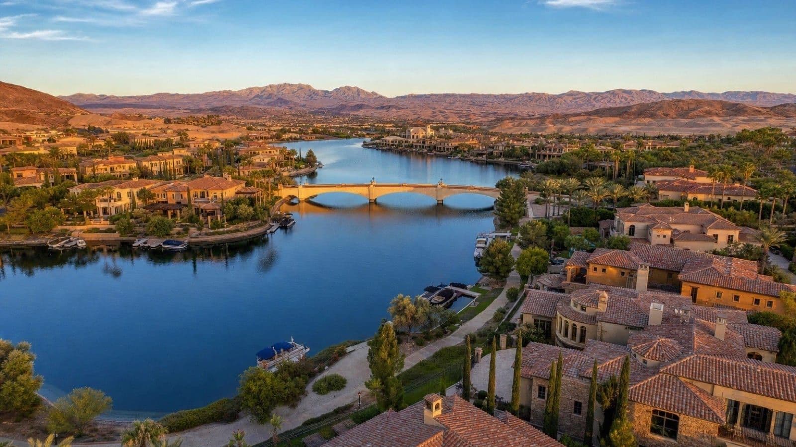 Lake Las Vegas, Henderson — Mediterranean villages and golf frontage around the 320-acre private lake