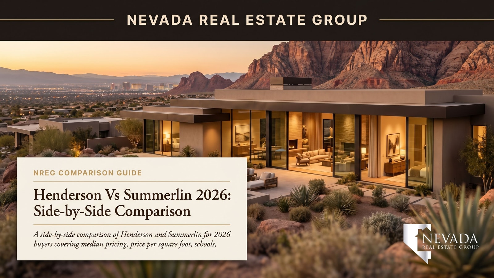 Summerlin versus Henderson Las Vegas valley comparison aerial shot 2026