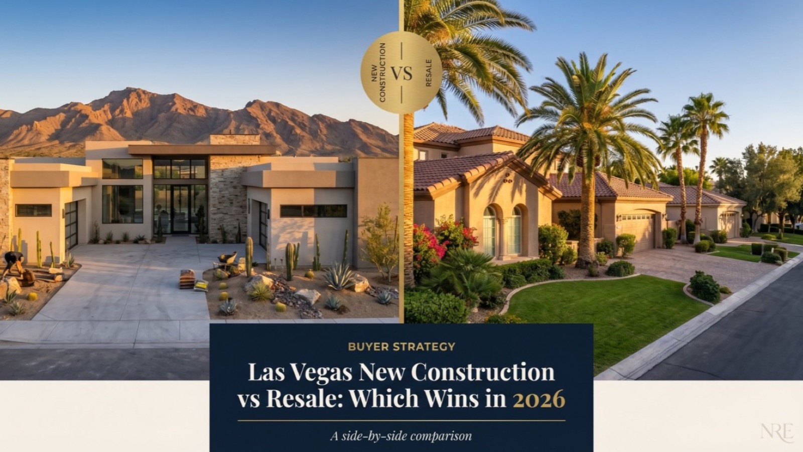 New Las Vegas single-family home floor plan exterior compared to resale in 2026