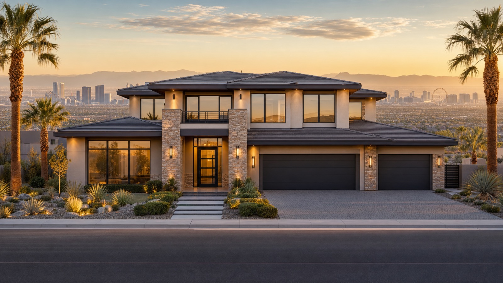 Summerlin community showing master-planned streets and Red Rock Canyon backdrop representing Spring Valley western border 2026