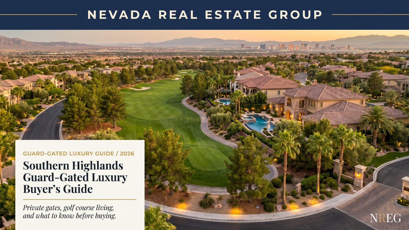 Las Vegas guard-gated luxury community with Mediterranean architecture