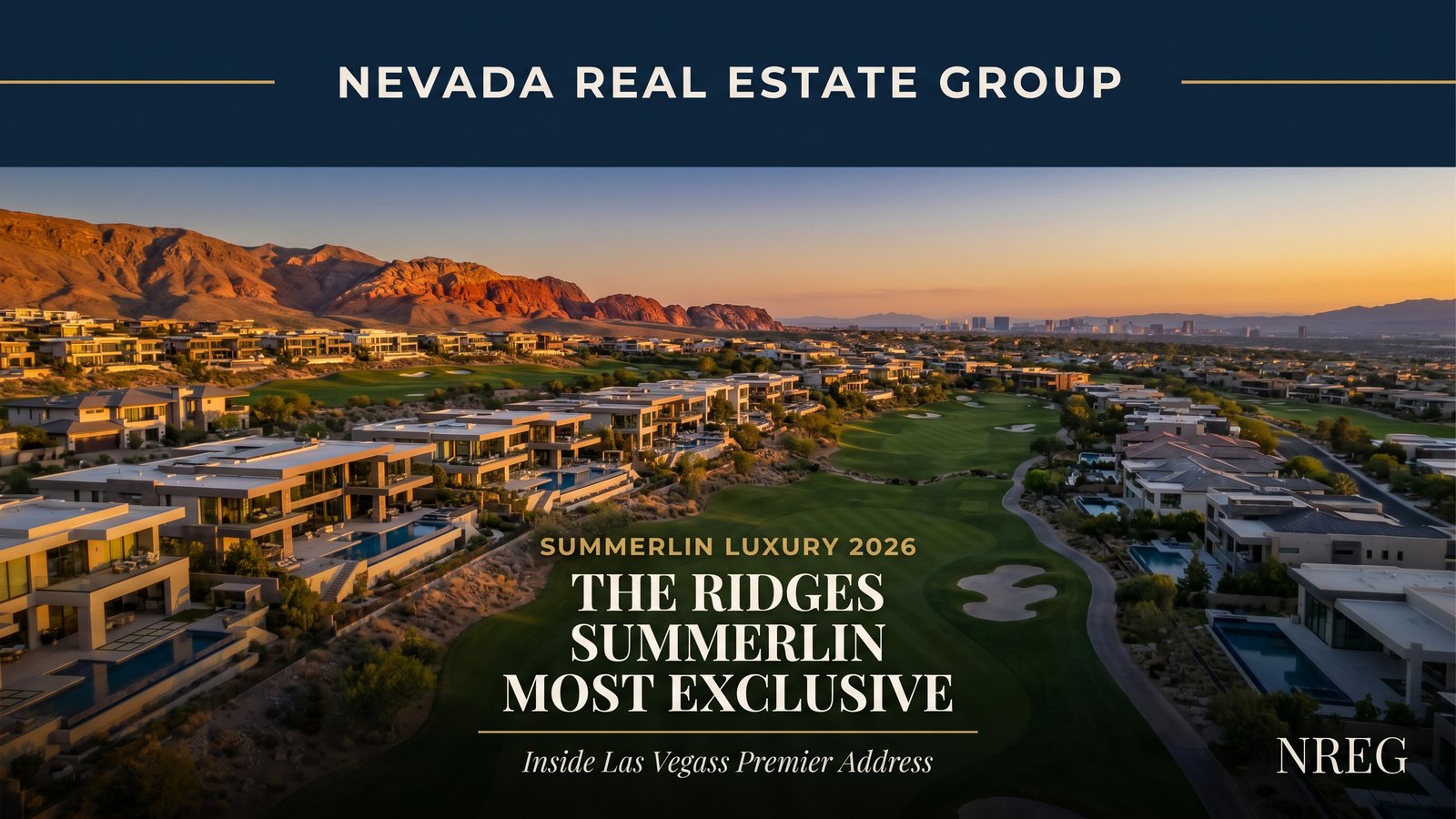 The Ridges Summerlin luxury custom estate with Red Rock Canyon backdrop and contemporary architecture